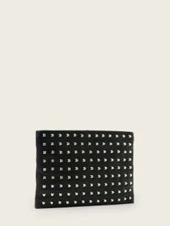 All Saints AllSaints Black Bettina Emb Clutch New