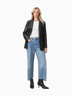All Saints AllSaints Black Deri Leather Blazer Hot