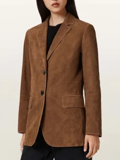 All Saints AllSaints Brown Arna Suede Blazer Best