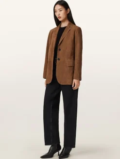 All Saints AllSaints Brown Arna Suede Blazer Best