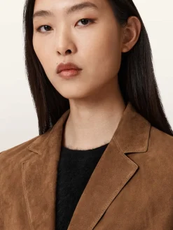 All Saints AllSaints Brown Arna Suede Blazer Best