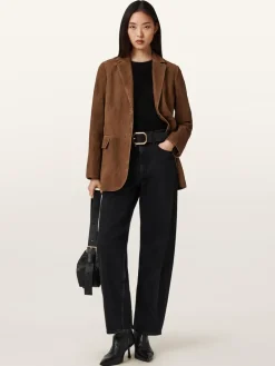 All Saints AllSaints Brown Arna Suede Blazer Best