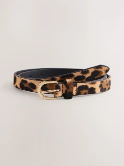 Next Animal Leather Skinny Belt