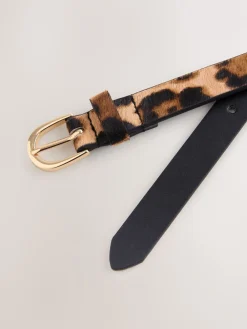 Next Animal Leather Skinny Belt