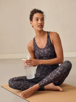 Next Active Double Strap Cross-Over Sports Bra Animal Print New