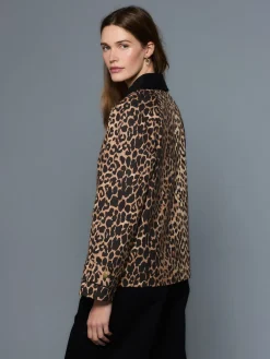 Next Animal Print Waxy Jacket with Cord Collar Best