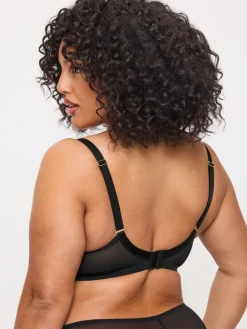 Ann Summers Black & White DD+ Non Pad Plunge Sexy Lace Underwired Bras 2 Pack Black & White Clearance