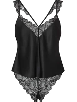 Ann Summers Admiring Satin Lace Cami Set Black Outlet