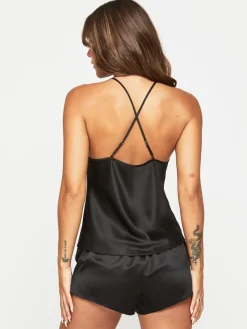 Ann Summers Adoration Satin Lace Cami Set Black Sale