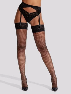 Ann Summers Black Fishnet Stocking and Suspender Set Sale