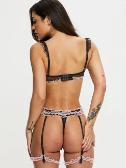 Ann Summers Locked On Love Spot Mesh and Suspender Body Black