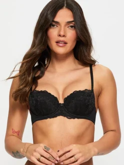 Ann Summers Pad Balcony Sexy Lace Underwired Bras 2 Pack Black New