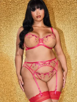 Ann Summers Pink Bound By Love Non Pad Balcony Bra Hot