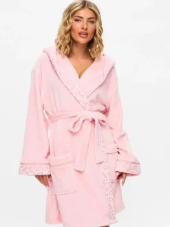 Ann Summers Signature Sparkle Fluffy Robe Pink Sale