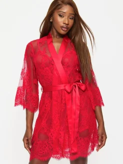 Ann Summers Availing All Over Lace Robe Red Online