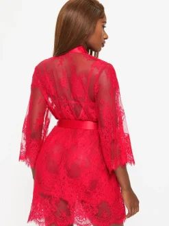 Ann Summers Availing All Over Lace Robe Red Online