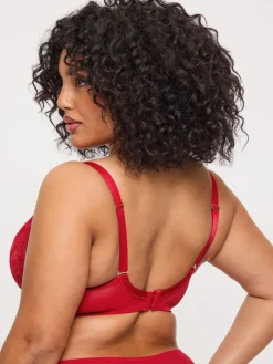 Ann Summers Red DD+ Non Pad Plunge Sexy Lace Bra Sale