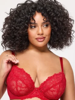 Ann Summers Red DD+ Non Pad Plunge Sexy Lace Bra Sale