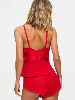 Ann Summers Gracious Lace & Mesh Cami Pyjamas Set Red Clearance