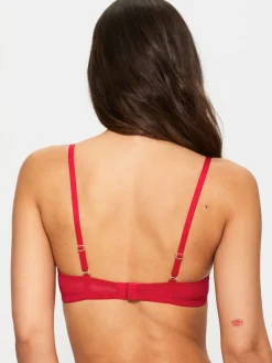 Ann Summers Non Pad Plunge Sexy Lace Bra Red Clearance