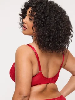 Ann Summers Pad Balcony Sexy Lace Underwi Bra Red Clearance