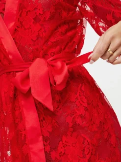 Ann Summers The Dark Hours Robe Dressing Gown Red New