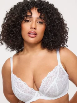 Ann Summers White DD+ Non Pad Plunge Sexy Lace Bra Online