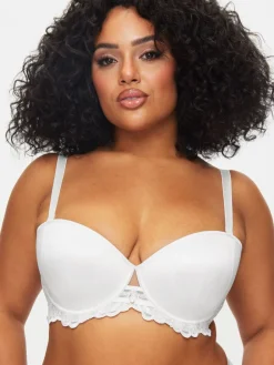 Ann Summers White The Icon Padded DD+ Satin Multiway Strapless Bra Online