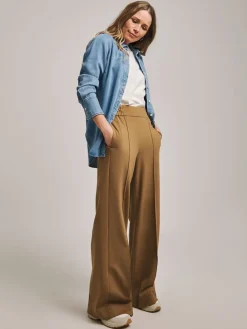 JD Williams Anthology By Premium Ponte Wide Leg Trousers Camel Discount