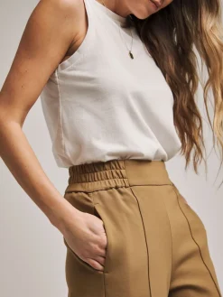 JD Williams Anthology By Premium Ponte Wide Leg Trousers Camel Discount