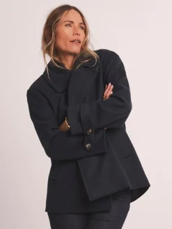 JD Williams Anthology By Blue Premium Wool Blend Pea Coat Clearance