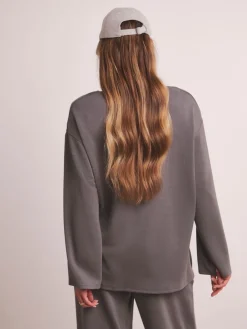 JD Williams Anthology By Premium V Neck Seam Detail Modal Sweatshirt Grey Online