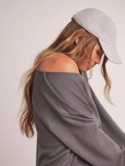 JD Williams Anthology By Premium V Neck Seam Detail Modal Sweatshirt Grey Online