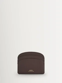 A.P.C. Half-Moon Card Holder Brown Clearance