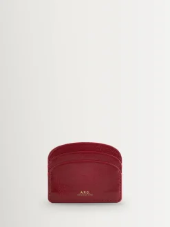 A.P.C. Half-Moon Card Holder Red Outlet