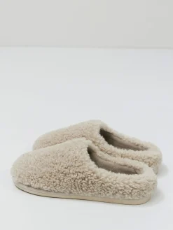 Aruelle Amy High Back Fluffy Cream Slippers Hot