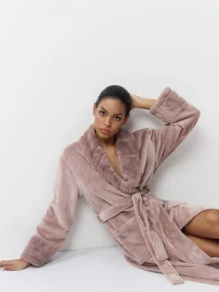 Aruelle Demi Full Length Pink Soft Textured Robe Hot