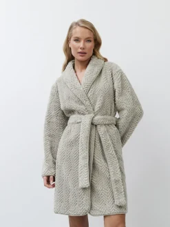 Aruelle Ela Luxury Mid Length Chevron Design Cream Robe Best