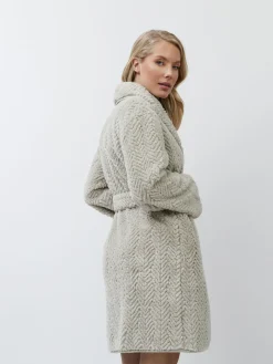 Aruelle Ela Luxury Mid Length Chevron Design Cream Robe Best