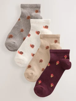 Next Autumn Animals Ditsy Trainers Socks 4 Pack Online