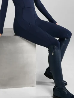 Aztec Diamond Knee Grip Core Leggings Navy Outlet