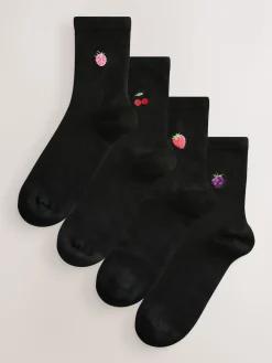 Next Berries Embroidered Motif Ankle Socks 4 Pack Hot