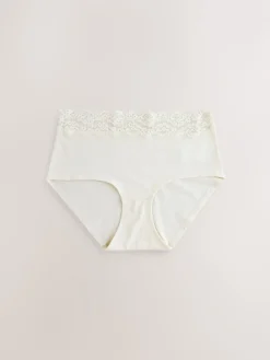 Next Midi Cotton Lace Knickers 4 Pack Berry Bow Print Best
