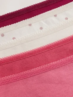 Next Berry Pink Full Brief Cotton Rich Knickers 5 Pack Outlet