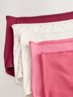 Next Berry Pink Full Brief Cotton Rich Knickers 5 Pack Outlet