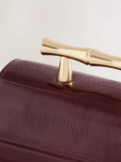 Next Berry Red Gold Hardware Top Handle Bag Online