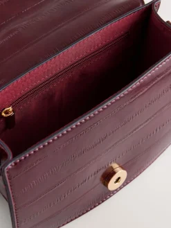 Next Berry Red Gold Hardware Top Handle Bag Online