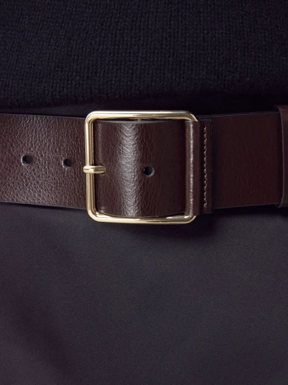 Next N. Premium Made In Italy Wide Leather Belt Berry Red
