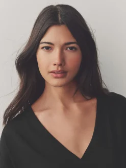 Next 100% Cotton Cap Sleeve V-Neck Mini Dress Black