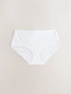 Next Midi Cotton Rich Knickers 7 Pack Black / Pastel Rose Nude / White Best